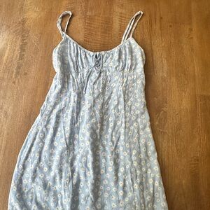 Blue Floral Spaghetti Strap Dress